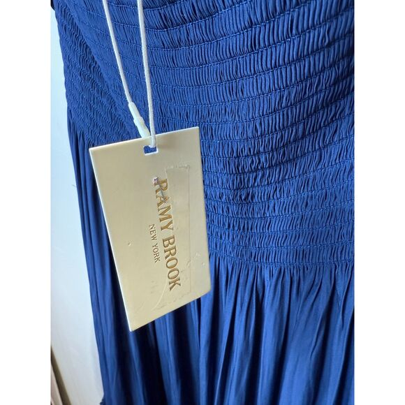 Ramy Brook Women's Size Large Navy Dulce Tiered Halter Maxi Dress NWT - Picture 8 of 8